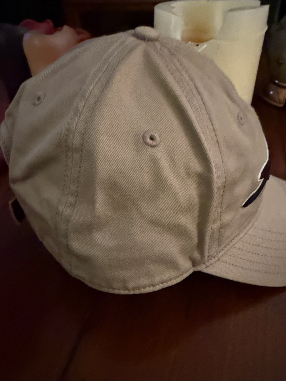 Adams Tan Baseball Cap with Black Script - Picture 4 of 4